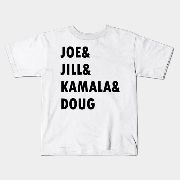 Joe and Jill and Kamala and Doug Kids T-Shirt by WassilArt